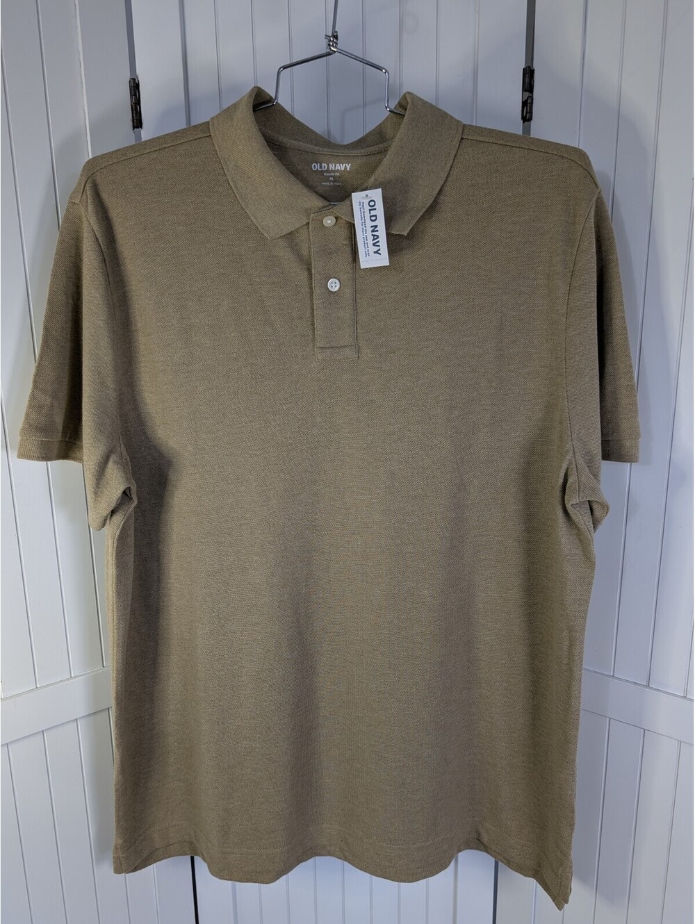 Old Navy Men's XL Tan Brown Uniform Pique Polo Short Sleeve Classic Fit NWT